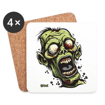 Le zombie rieur, pas beau - Dessous de verre (lot de 4) - blanc - Devant