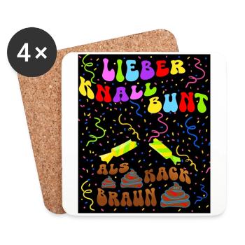 Il vaut mieux être de couleur vive que brun caca - Dessous de verre (lot de 4) - blanc - Devant