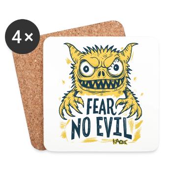 Don't Be Afraid Of Evil, Funny Monster - Coasters (set of 4) - white - Front