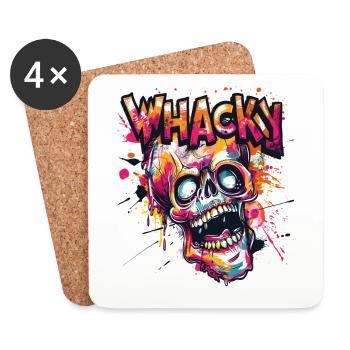 Verrückter Graffiti Schädel Totenkopf - Untersetzer (4er-Set) - Weiß - Vorne