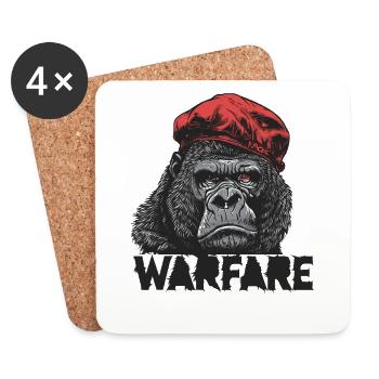 Parody design for a gorilla war - Coasters (set of 4) - white - Front