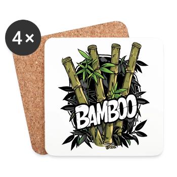 La forêt de bambous, une forêt pleine de bambous - Dessous de verre (lot de 4) - blanc - Devant