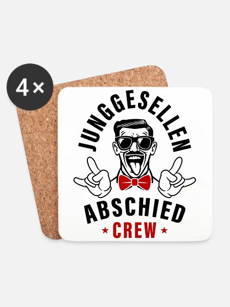 Junggesellenabschied Crew - Untersetzer (4er-Set) - Weiß