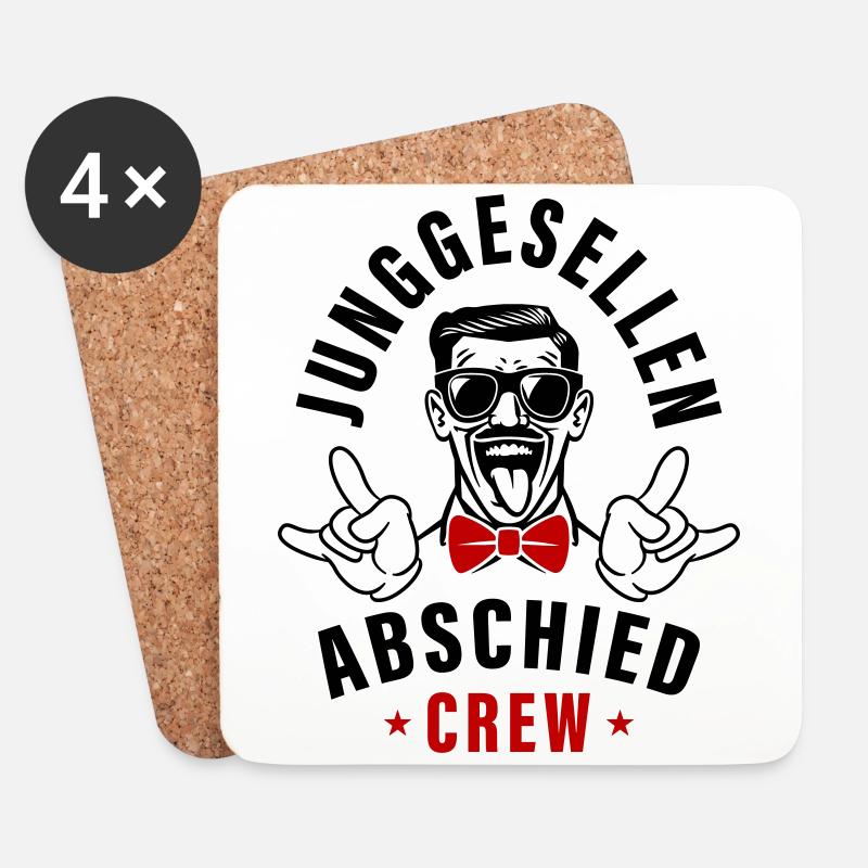 Junggesellenabschied Crew - Untersetzer (4er-Set) - Weiß