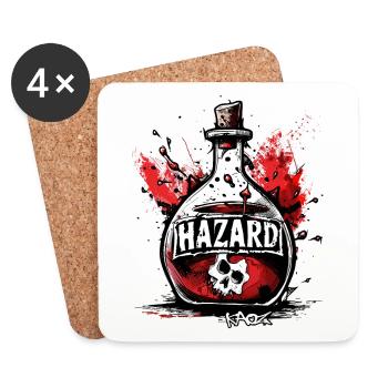 Danger, bouteille avec du poison crânien - Dessous de verre (lot de 4) - blanc - Devant