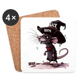The black plague is the plague of a rat - Coasters (set of 4) - white - Front
