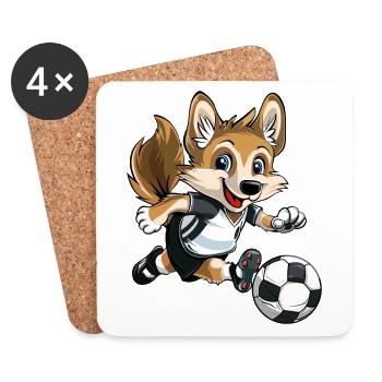 Fußball Hund Tier Fußballer Sturm Fan Team Europa - Untersetzer (4er-Set) - Weiß - Vorne