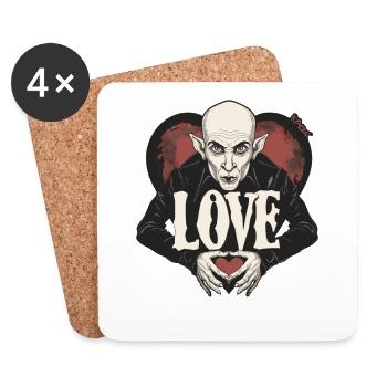 Nosferatu Heart and Vampire Love - Coasters (set of 4) - white - Front