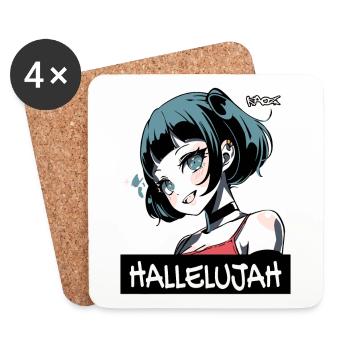 Hallelujah for the goth Anime Girl - Untersetzer (4er-Set) - Weiß - Vorne