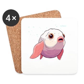 Ein Blob-ähnlicher Fisch - Untersetzer (4er-Set) - Weiß - Vorne