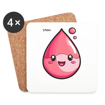 Red Liquid Funny Happy Drop - Coasters (set of 4) - white - Front