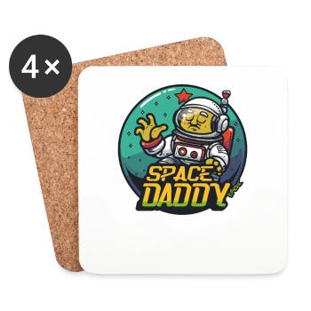 Space Daddy Sci-Fi Astronaut - Untersetzer (4er-Set) - Weiß - Vorne