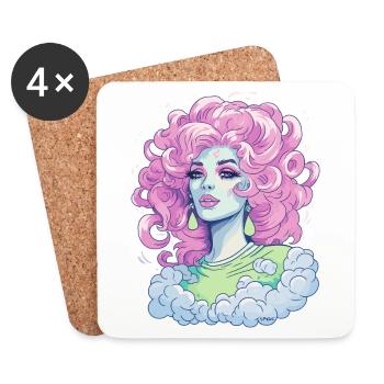 Candy Colored Beauty Clouds Queen - Coasters (set of 4) - white - Front