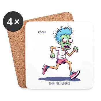 The Zombie Long Distance Marathon Runner - Coasters (set of 4) - white - Front
