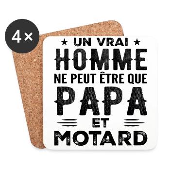 A Real Man Is Just Dad and Biker - Coasters (set of 4) - white - Front