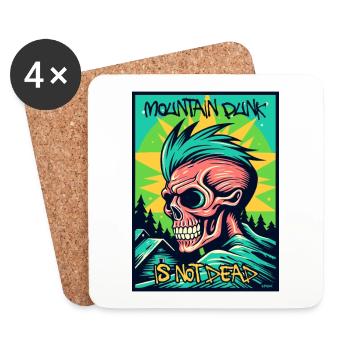 Berg Punk ist nicht tot: Totenkopf, Zombie-Punk - Untersetzer (4er-Set) - Weiß - Vorne