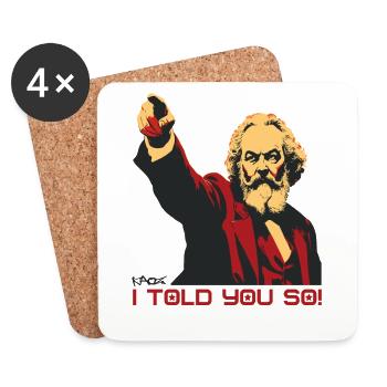 Marx points fingers: "I told you so" - Coasters (set of 4) - white - Front