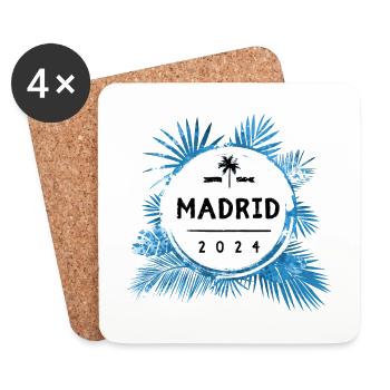 Madrid 2024 Bunt - Untersetzer (4er-Set) - Weiß - Vorne