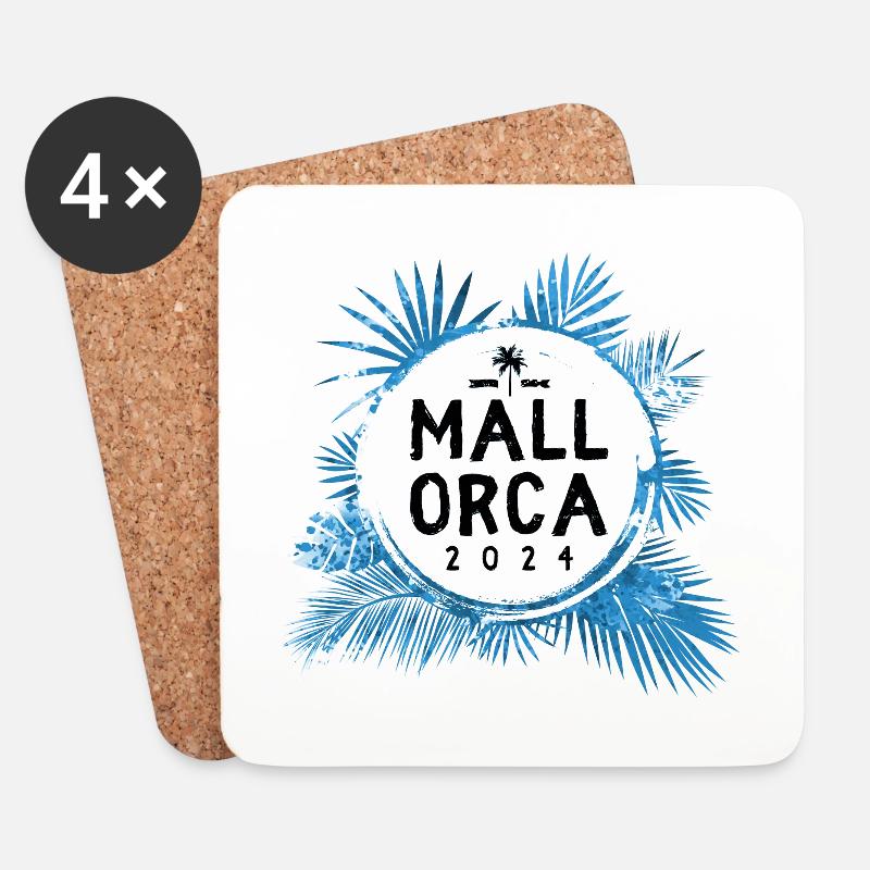 Mallorca 2024 Bunt - Untersetzer (4er-Set) - Weiß