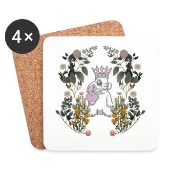 Lapin Nature coeur lapin Nature botanique des années 80 rongeur - Dessous de verre (lot de 4) - blanc - Devant