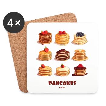 Chocolate Fruit Pancakes - Coasters (set of 4) - white - Front