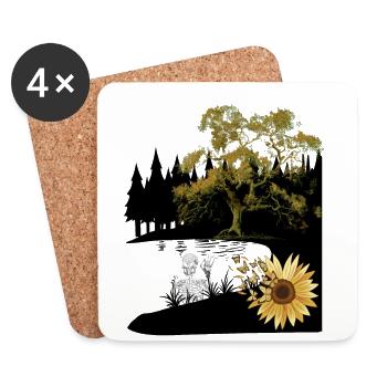 Death, End, Reincarnation, Beyond, Nature, Grief - Coasters (set of 4) - white - Front