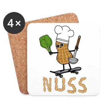 Cacahuète Cuire Légumes Cuisson Rapide Végétarien - Dessous de verre (lot de 4) - blanc - Devant