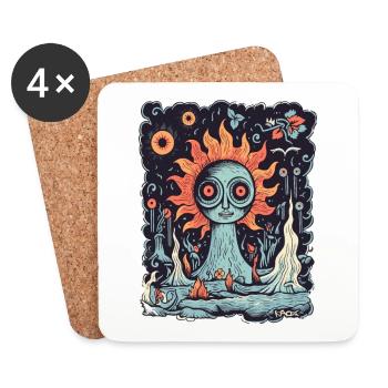 Sunflower from hell - Coasters (set of 4) - white - Front