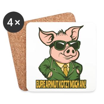 Your poverty sucks, rich pig - Coasters (set of 4) - white - Front