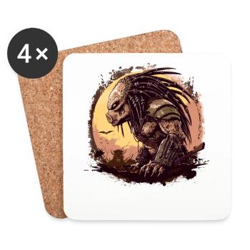 Alien, Guerrier, Chasseur De L’espace, Cochon - Dessous de verre (lot de 4) - blanc - Devant