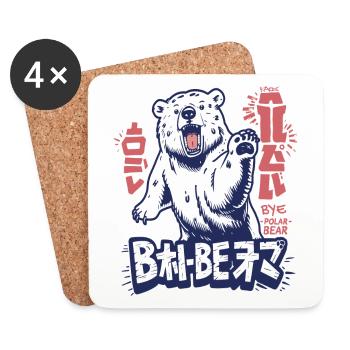 The bipolar polar bear says bye - Coasters (set of 4) - white - Front