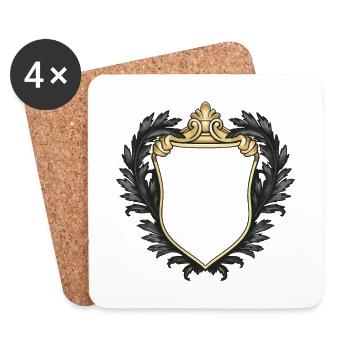 Coat of arms symbol blank - Coasters (set of 4) - white - Front