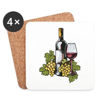 Verre à vin VinRaisins Vin - Dessous de verre (lot de 4) - blanc - Devant