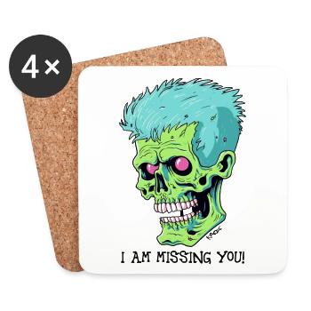 I miss you, zombie in love - Coasters (set of 4) - white - Front