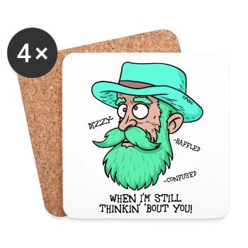 The giddy old man is still thinking about you - Coasters (set of 4) - white - Front
