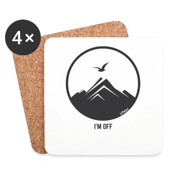 Free as a bird: nature, mountains, outdoor - Coasters (set of 4) - white - Front