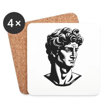 David from Florence - Coasters (set of 4) - white - Front