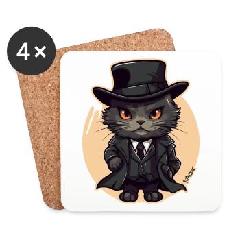 A cute little detective kitten - Coasters (set of 4) - white - Front