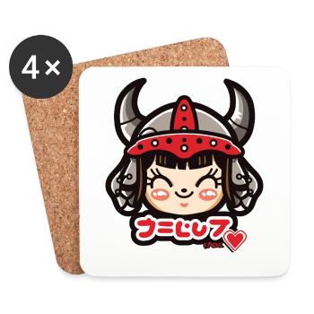 Cute Anime Viking Girl - Coasters (set of 4) - white - Front