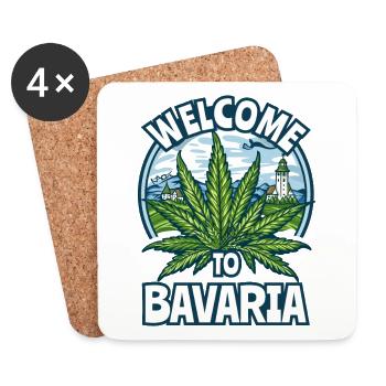 Cannabis Village: Welcome to Bavaria - Coasters (set of 4) - white - Front