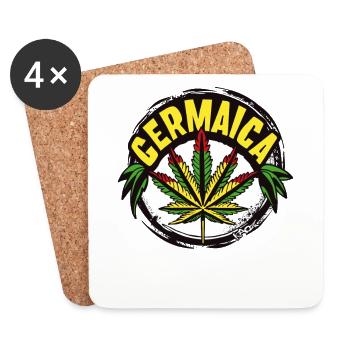 Germaica: Deutschland Jamaika Marihuana Legal - Untersetzer (4er-Set) - Weiß - Vorne