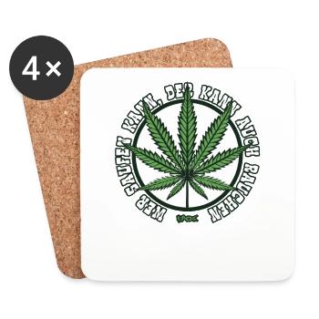 Si vous pouvez boire, vous pouvez aussi fumer du cannabis - Dessous de verre (lot de 4) - blanc - Devant