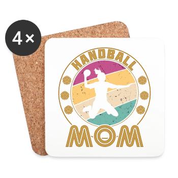 Maman de handball. - Dessous de verre (lot de 4) - blanc - Devant