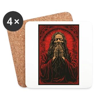 The Mysterious Spiritual Guide Prays - Coasters (set of 4) - white - Front