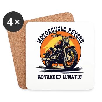 Advanced Insane Motorcycle Psycho - Coasters (set of 4) - white - Front
