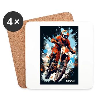Cool Motorcycle Motocross - Coasters (set of 4) - white - Front