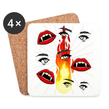 Halloween Vampir Girl Fantasy Horror Dark - Untersetzer (4er-Set) - Weiß - Vorne