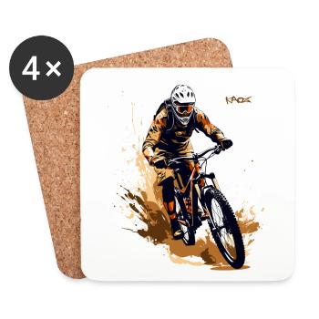 Vététistes VTT - Dessous de verre (lot de 4) - blanc - Devant