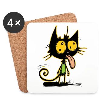 Le meilleur chat coquin le plus cool - Dessous de verre (lot de 4) - blanc - Devant
