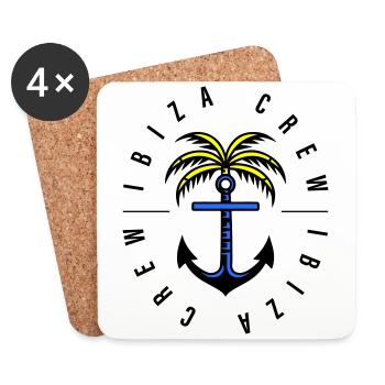 Palmier d’ancre d’équipage d’Ibiza - Dessous de verre (lot de 4) - blanc - Devant